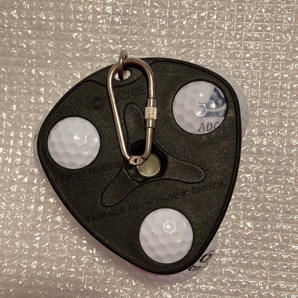 NWOT -  PAYGE Golf Ball Triangle Holder W/Bag or Belt Clip & 3 New Balls - Picture 3 of 7